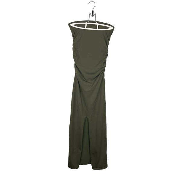 NEW DISSH Olive Carrie Ruched Bodycon Strapless Midi Dress - Picture 3 of 11